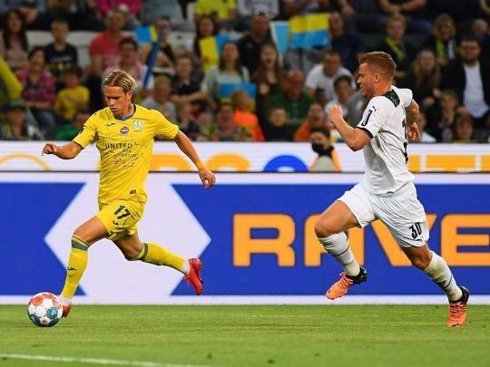 Дебютні голи Мудрика та Піхальонка принесли Україні перемогу над «Боруссією» в Німеччині: відеоогляд матчу