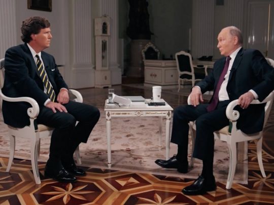 &laquo;Чому ви&nbsp;підтримуєте неонацистів?&raquo;: що&nbsp;сказав путін в&nbsp;інтерв&rsquo;ю Такеру Карлсону